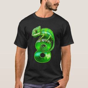 Kinder acht jaar oude hagedis 8e verjaardag Chamel T-shirt