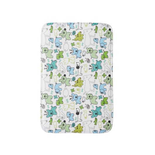 kinder achtergrondpatroon van dieren badmat (Voorkant Verticaal)