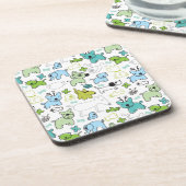 kinder achtergrondpatroon van dieren bier onderzetter (Linkerzijde)