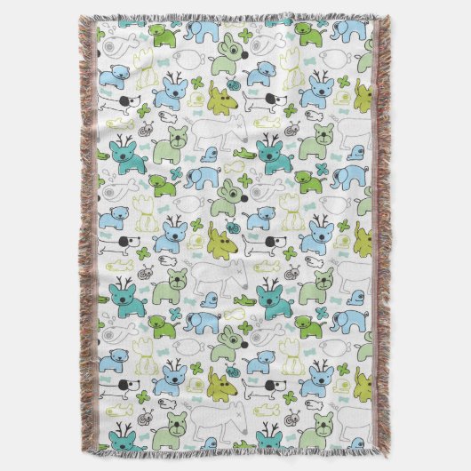kinder achtergrondpatroon van dieren deken (Voorkant Verticaal)