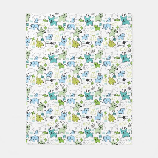 kinder achtergrondpatroon van dieren fleece deken (Voorkant)