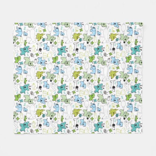 kinder achtergrondpatroon van dieren fleece deken (Voorkant (Horizontaal))