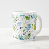 kinder achtergrondpatroon van dieren grote koffiekop (Voorkant rechts)