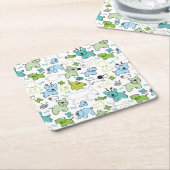 kinder achtergrondpatroon van dieren kartonnen onderzetters (Schuin)