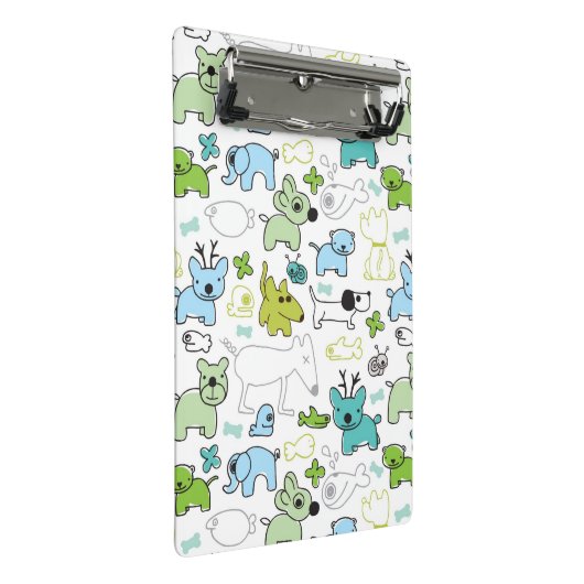 kinder achtergrondpatroon van dieren mini klembord (Schuin)