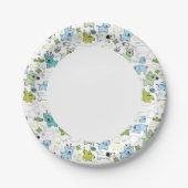kinder achtergrondpatroon van dieren papieren bordje (Voorkant)