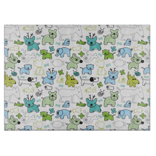 kinder achtergrondpatroon van dieren snijplank (Voorkant)