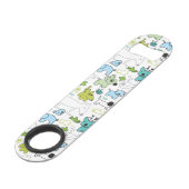 kinder achtergrondpatroon van dieren speed flessenopener (Voorkant Gekanteld)