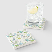 kinder achtergrondpatroon van dieren stenen onderzetter (Zijkant)