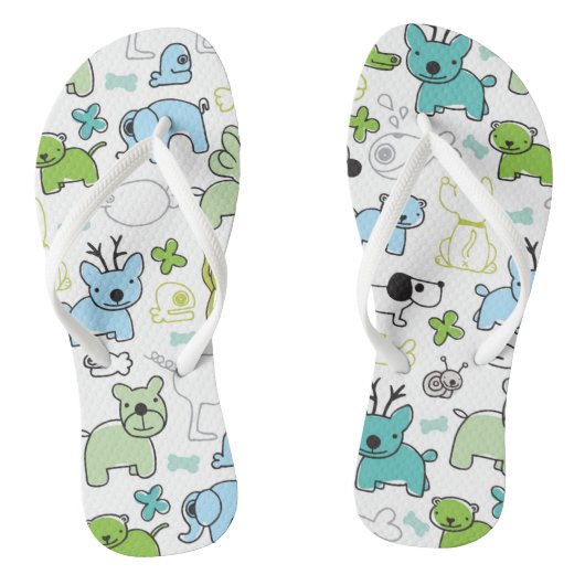 kinder achtergrondpatroon van dieren teenslippers (Voetbed)