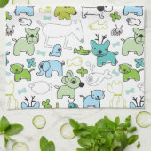 kinder achtergrondpatroon van dieren theedoek (Gevouwen)