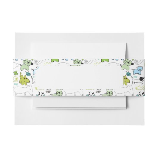 kinder achtergrondpatroon van dieren uitnodigingen wikkel (Voorkant Voorbeeld)