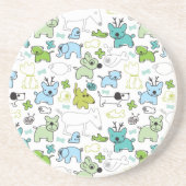 kinder achtergrondpatroon van dieren zandsteen onderzetter (Voorkant)