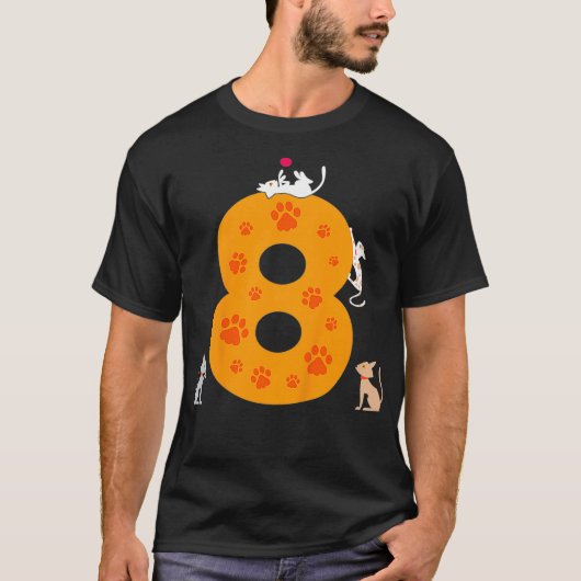 Kinder achtste verjaardag meisje katten die 8 jaar t-shirt (Voorkant)