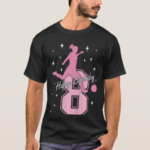 Kinder achtste verjaardag voetbalmeisje t-shirt