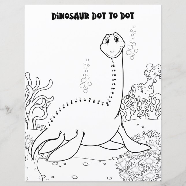 Kinder activiteit Cute Dinosaur Alfabetische Dot t (Voorkant)