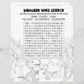 Kinder activiteit Dinosaur Puzzle Word Search (Voorkant / Achterkant)