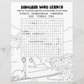 Kinder activiteit Dinosaur Puzzle Word Search (Achterkant)