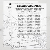 Kinder activiteit Dinosaur Puzzle Word Search (Voorkant / Achterkant)