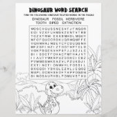 Kinder activiteit Dinosaur Puzzle Word Search (Voorkant)