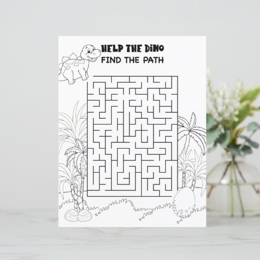 Kinder activiteit Stegosaurus Dinosaur Maze Fun Pu (Staand voorkant)