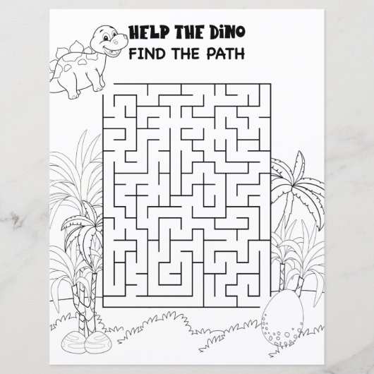 Kinder activiteit Stegosaurus Dinosaur Maze Fun Pu (Voorkant)