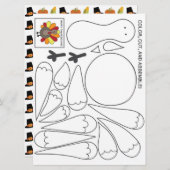 Kinder activiteit Thanksgiving Kaart (Voorkant / Achterkant)