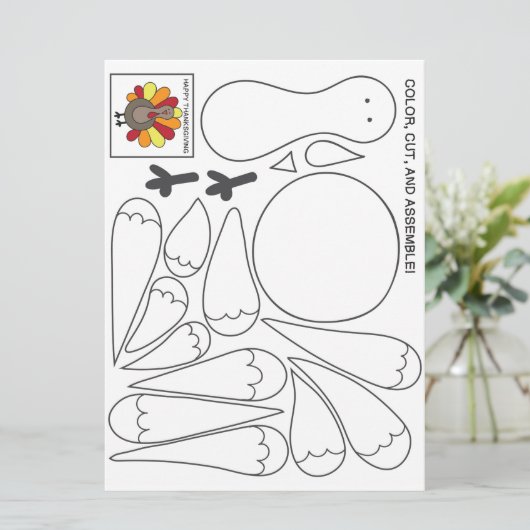 Kinder activiteit Thanksgiving Kaart (Staand voorkant)