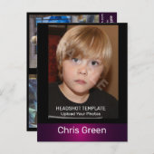 Kinder Actor en modelkoppen Comp Briefkaart (Voorkant / Achterkant)