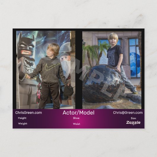 Kinder Actor en modelkoppen Comp Briefkaart (Achterkant)
