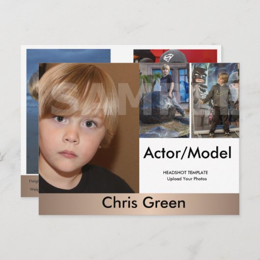 Kinder Actor en modelkoppen Comp Briefkaart (Voorkant / Achterkant)