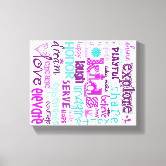 Kinder afdrukbare pastels op Canvas Afdruk (Voorkant)