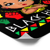 Kinder Afro Girl Juneteenth Black History Melanin  Poster (Hoek)