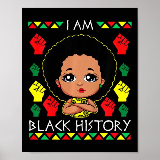 Kinder Afro Girl Juneteenth Black History Melanin  Poster (Voorkant)