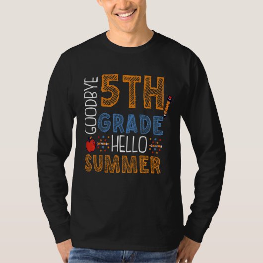 Kinder afscheid 5e graad Hallo zomer vijfde graad T-shirt (Voorkant)