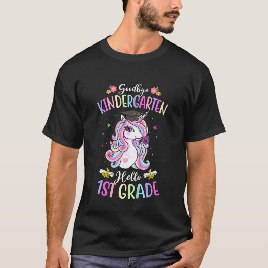 Kinder afscheid Kindergarten Hallo eerste graad Un T-shirt (Voorkant)