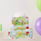 Kinder afspeelapparaten in parkpapier cadeaupapier