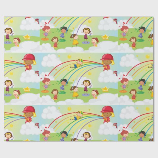 Kinder afspeelapparaten in parkpapier cadeaupapier (Vlak)