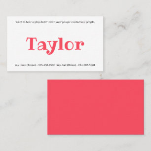 Kinder afspeeldatum afspeeldatum afspeeldatum meis visitekaartje