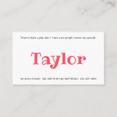 Kinder afspeeldatum afspeeldatum afspeeldatum meis visitekaartje (Voorkant)