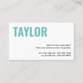 Kinder afspeeldatum afspeeldatum afspeeldatum meis visitekaartje (Voorkant)