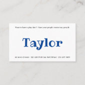 Kinder afspeeldatum afspeeldatum afspeeldatum meis visitekaartje (Voorkant)