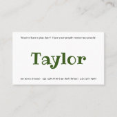 Kinder afspeeldatum afspeeldatum afspeeldatum meis visitekaartje (Voorkant)