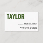 Kinder afspeeldatum afspeeldatum afspeeldatum meis visitekaartje (Voorkant)