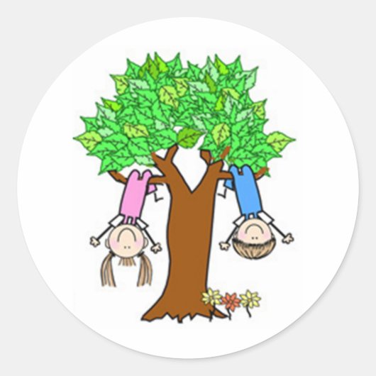 Kinder afspeelschijffiguren ronde sticker (Voorkant)