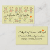 Kinder afspeelservices voor afdrukken in babykledi visitekaartje (Voorkant / Achterkant)