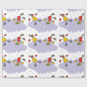 Kinder afspelen in sneeuwpakpapier cadeaupapier (Vlak)