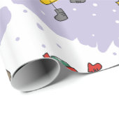 Kinder afspelen in sneeuwpakpapier cadeaupapier (Rol Hoek)