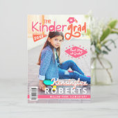 Kinder Afstudeerder Fun Kindergarten Foto Magazine Aankondiging (Staand voorkant)