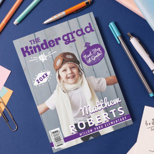 Kinder Afstudeerder Fun Kindergarten Foto Magazine Aankondiging